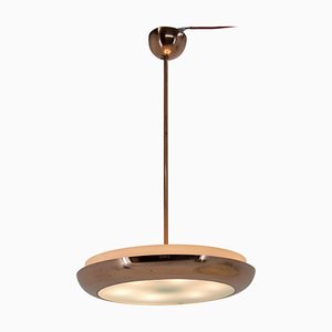 Bauhaus Functionalist Copper Chandelier from UFO, 1930s-TZ-1398622