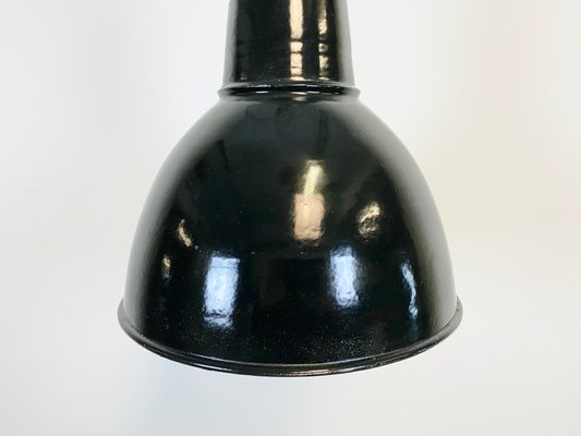 Bauhaus Industrial Black Enamel Ceiling Lamp, 1930s-CGF-868659