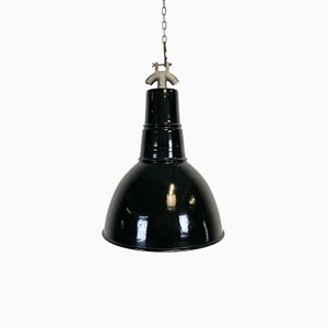 Bauhaus Industrial Black Enamel Ceiling Lamp, 1930s-CGF-868659