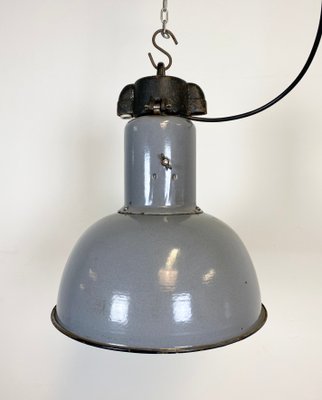 Bauhaus Industrial Grey Enamel Ceiling Lamp, 1930s-CGF-870405