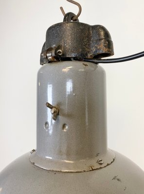 Bauhaus Industrial Grey Enamel Ceiling Lamp, 1930s-CGF-870405