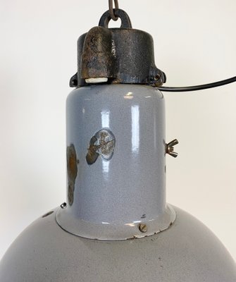 Bauhaus Industrial Grey Enamel Ceiling Lamp, 1930s-CGF-870405