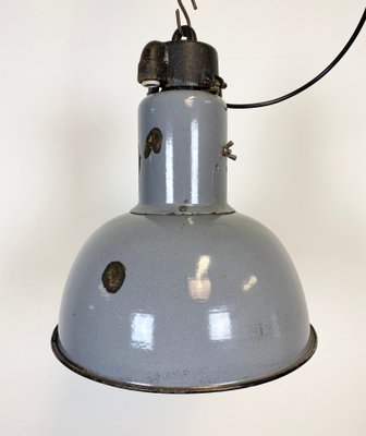 Bauhaus Industrial Grey Enamel Ceiling Lamp, 1930s-CGF-870405