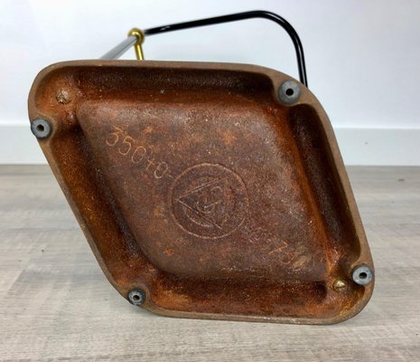 Bauhaus Iron, Brass, Aluminium Umbrella Stand, Germany, 1950s-LYQ-1171780