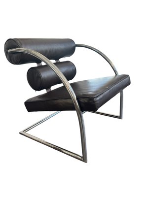 Bauhaus Leather Armchair with Chrome-Plated Tube Frame, 1970s-SEI-2035420