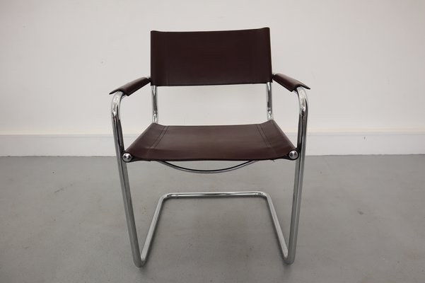 Bauhaus Leather Model MG5 Cantilever Chairs by Centro Studi for Matteo Grassi, 1970, Set of 4-JWH-1028324