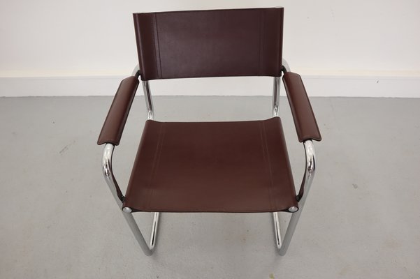 Bauhaus Leather Model MG5 Cantilever Chairs by Centro Studi for Matteo Grassi, 1970, Set of 4-JWH-1028324