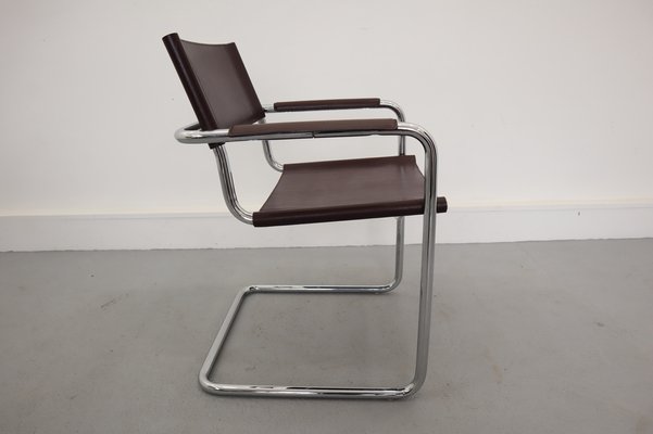 Bauhaus Leather Model MG5 Cantilever Chairs by Centro Studi for Matteo Grassi, 1970, Set of 4-JWH-1028324