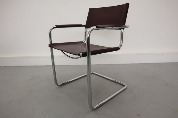 Bauhaus Leather Model MG5 Cantilever Chairs by Centro Studi for Matteo Grassi, 1970, Set of 4-JWH-1028324