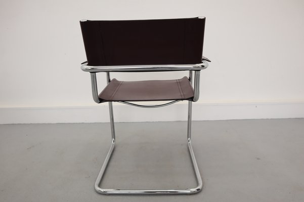 Bauhaus Leather Model MG5 Cantilever Chairs by Centro Studi for Matteo Grassi, 1970, Set of 4-JWH-1028324