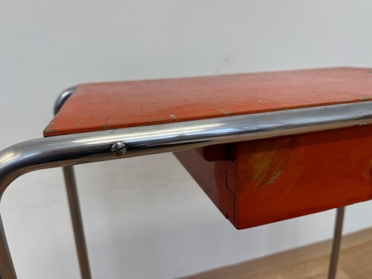 Bauhaus Model R12 Table in Chromed Tubular Steel attributed to Robert Slezak, 1930s-TZ-1802518