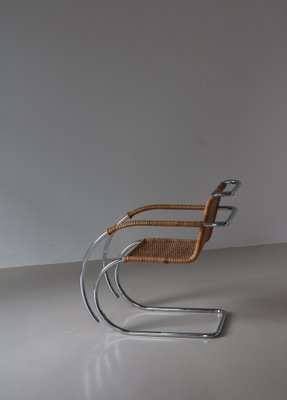 Bauhaus MR20 Cantilever Chair in Rattan Cane and Steel attributed to Ludwig Mies van der Rohe, 1970s-WRF-1757372