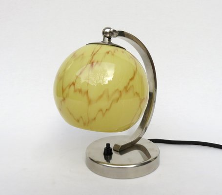 Bauhaus Nickel-Plated Bedside Table Lamp, 1930s-EY-1774335