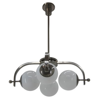 Bauhaus Nickel-Plated Chandelier, 1930s-TZ-1153585