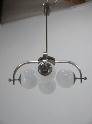 Bauhaus Nickel-Plated Chandelier, 1930s-TZ-1153585