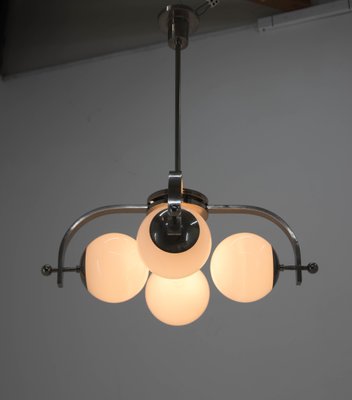 Bauhaus Nickel-Plated Chandelier, 1930s-TZ-1153585