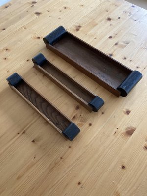 Bauhaus Oak Desk Organizers, 1930s, Set of 3-ZBW-1449653