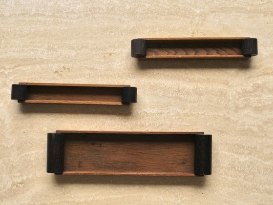 Bauhaus Oak Desk Organizers, 1930s, Set of 3-ZBW-1449653