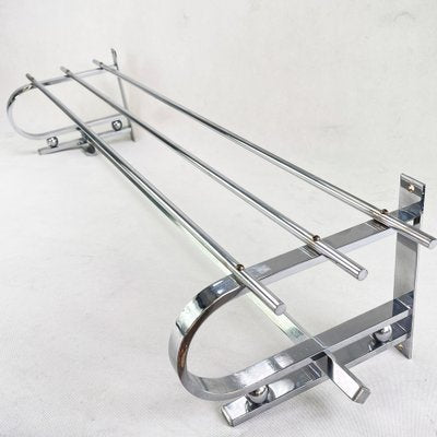 Bauhaus or Art Deco Chromed Wall Rack-JUZ-1022640