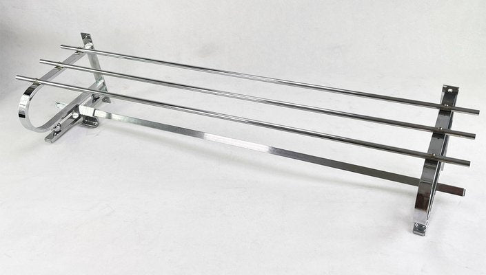 Bauhaus or Art Deco Chromed Wall Rack-JUZ-1022640