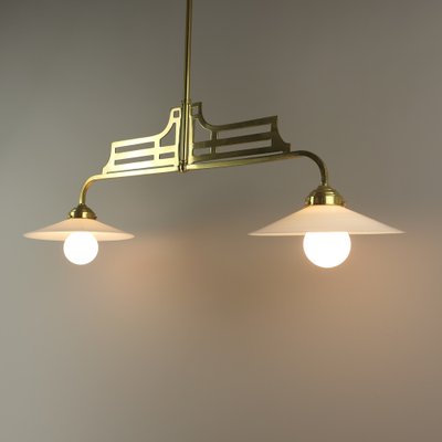 Bauhaus Pendant Lamp in Brass, 1920s-KDB-1771344