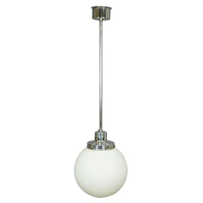 Bauhaus Pendant Light with Opaline Glass Shade, 1920s-KJP-1732626