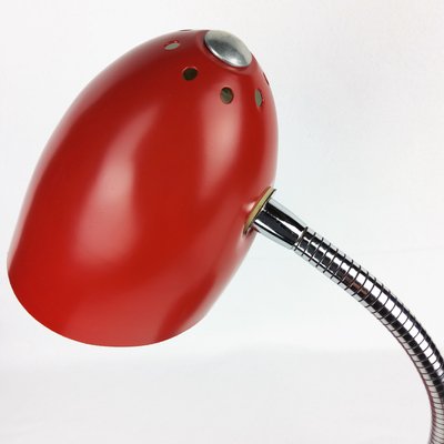 Bauhaus Red Metal Table Lamp, 1950s-YBU-686915