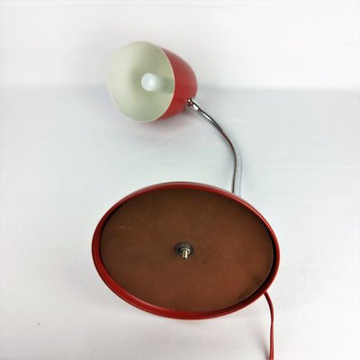 Bauhaus Red Metal Table Lamp, 1950s-YBU-686915