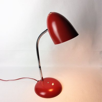 Bauhaus Red Metal Table Lamp, 1950s-YBU-686915