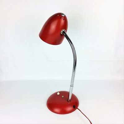 Bauhaus Red Metal Table Lamp, 1950s-YBU-686915