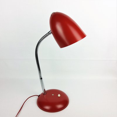 Bauhaus Red Metal Table Lamp, 1950s-YBU-686915