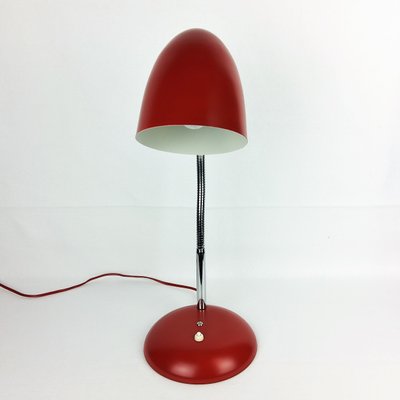 Bauhaus Red Metal Table Lamp, 1950s-YBU-686915