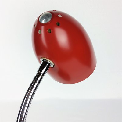 Bauhaus Red Metal Table Lamp, 1950s-YBU-686915