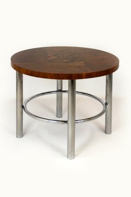 Bauhaus Round Table in Walnut by Robert Slezak, 1930s-WVS-1444665