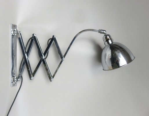 Bauhaus Scissor lamp in Chrome-Plated Brass, 1930s-EY-1821362