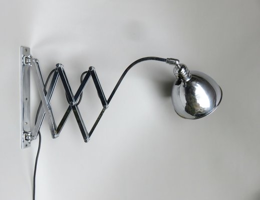 Bauhaus Scissor lamp in Chrome-Plated Brass, 1930s-EY-1821362