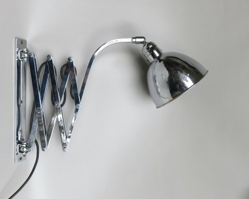 Bauhaus Scissor lamp in Chrome-Plated Brass, 1930s-EY-1821362