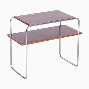 Bauhaus Side Table, Hynek Gottwald, Walnut, Chrome, Czechia, 1930s-WHY-1734488