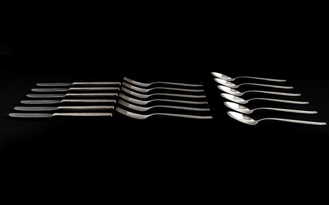 Bauhaus Silver-Plated Model Smalcalda 288 Cutlery by Günter Reißmann, 1960s, Set of 18-VLO-1347397