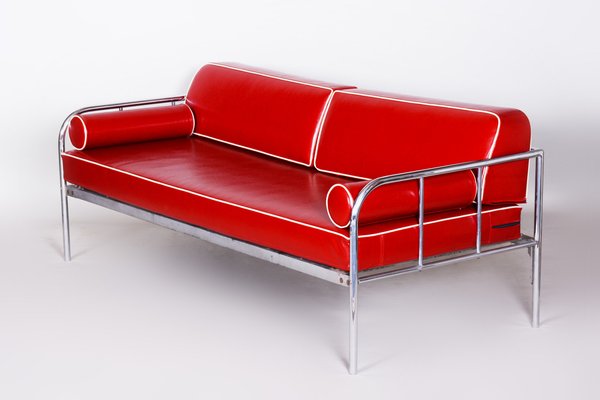 Bauhaus Sofa in Leather from Vichr a Spol, 1930s-WHY-1777944