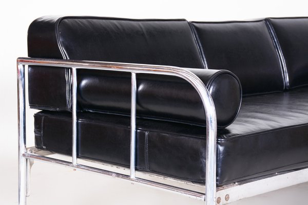 Bauhaus Sofa in Leather from Vichr a Spol, 1930s-WHY-1777951