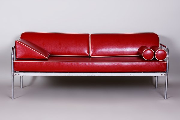 Bauhaus Sofa in Leather from Vichr a Spol, 1930s-WHY-1777944