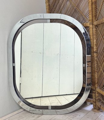 Bauhaus Style Chromed Steel Floating Mirror, France 1950s-WZZ-1338426