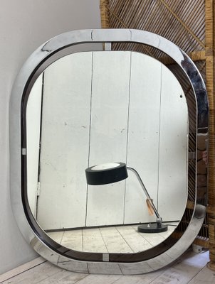 Bauhaus Style Chromed Steel Floating Mirror, France 1950s-WZZ-1338426