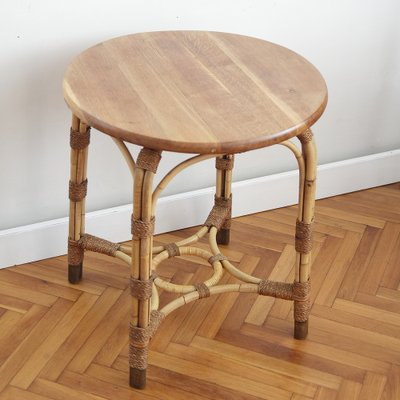 Bauhaus Style Rattan Coffee Table in Oak, 1920s-IND-1726542