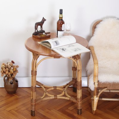 Bauhaus Style Rattan Coffee Table in Oak, 1920s-IND-1726542