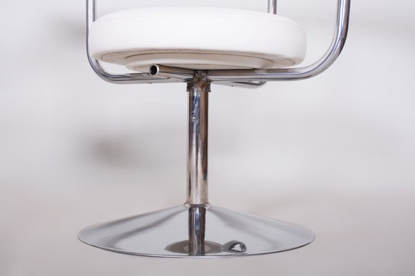 Bauhaus Swivel Chairs in High Quality Leather & Chrome-Plated Steel, Czech, 1940s-WHY-1778088