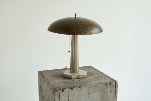 Bauhaus Table Lamp in Metal and Marble, 1920s-FEW-2024230