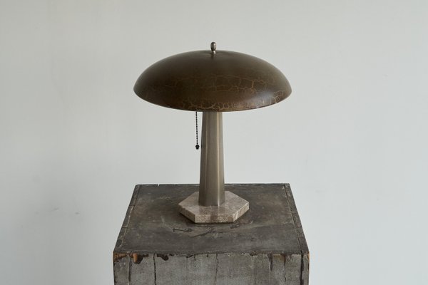 Bauhaus Table Lamp in Metal and Marble, 1920s-FEW-2024230