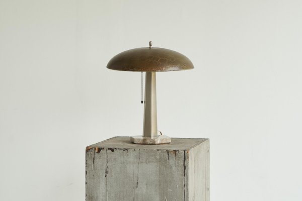 Bauhaus Table Lamp in Metal and Marble, 1920s-FEW-2024230